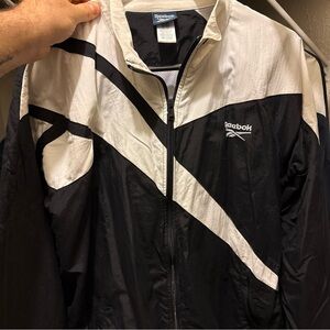 Reebok Men's Black and White Windbreaker
